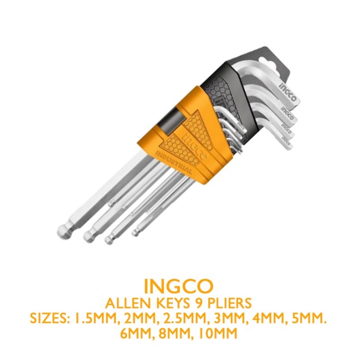 Extra Long Arm Ball Point Hex Key Set 9 Pcs 
