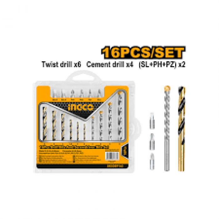 Drill Bit & Setscrewdriver Bit 16Pcs Set