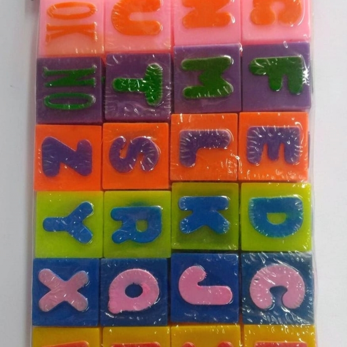 28 colorful rubber alphabet blocks for educational