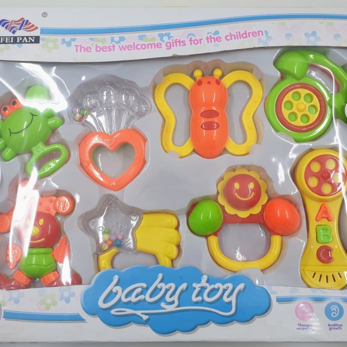 colorful rattles and teether toys for newborn